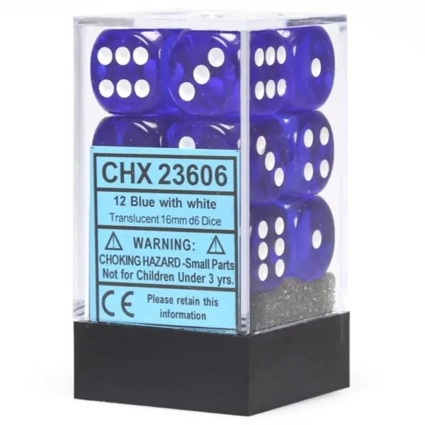 Dobbelstenen Chessex Blauw/Wit
