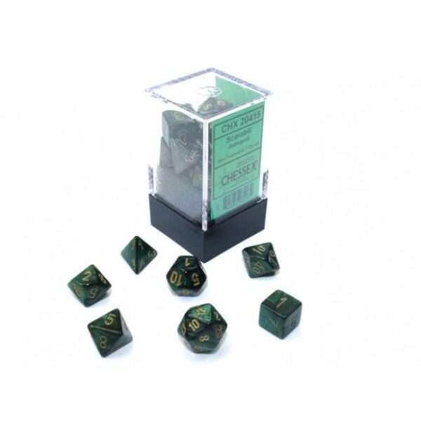 Dobbelstenen Mini Jade / Gold - Polydice